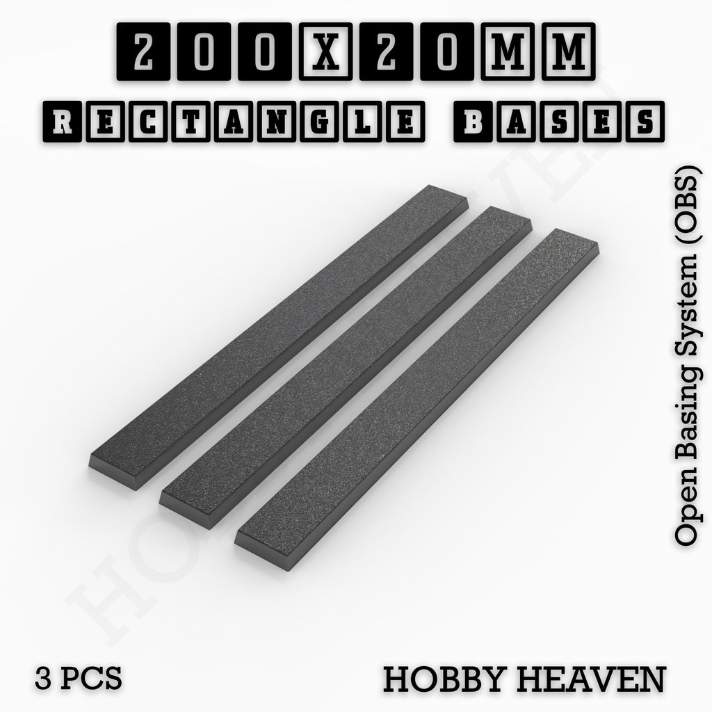 Rectangle Bases Range Sizes - 125x50mm to 200x175mm Large Sizes 3d Print Full Range Tabletop Games