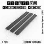 Rectangle Bases Range Sizes - 125x50mm to 200x175mm Large Sizes 3d Print Full Range Tabletop Games