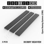 Rectangle Bases Range Sizes - 125x50mm to 200x175mm Large Sizes 3d Print Full Range Tabletop Games