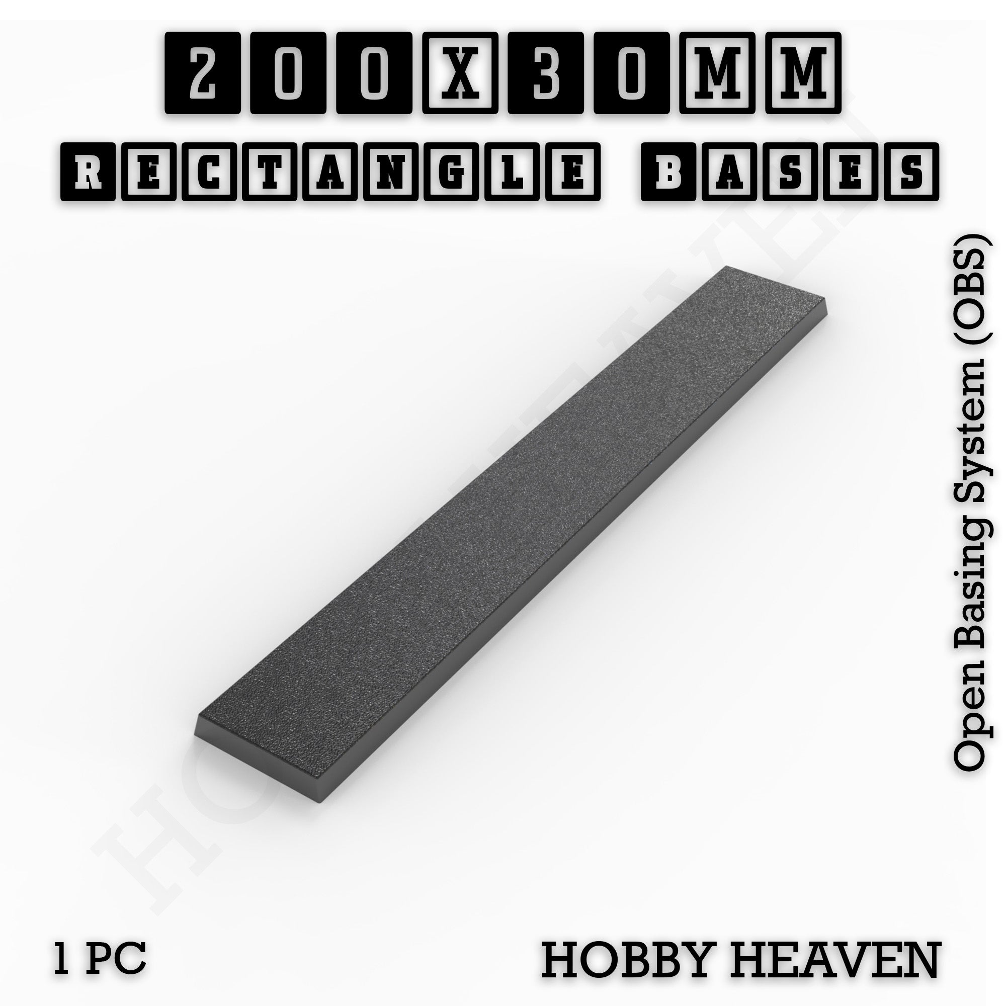 Rectangle Bases Range Sizes - 125x50mm to 200x175mm Large Sizes 3d Print Full Range Tabletop Games
