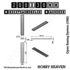 Rectangle Bases Range Sizes - 125x50mm to 200x175mm Large Sizes 3d Print Full Range Tabletop Games