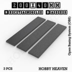 Rectangle Bases Range Sizes - 125x50mm to 200x175mm Large Sizes 3d Print Full Range Tabletop Games