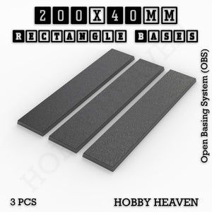 Rectangle Bases Range Sizes - 125x50mm to 200x175mm Large Sizes 3d Print Full Range Tabletop Games