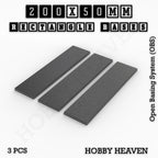 Rectangle Bases Range Sizes - 125x50mm to 200x175mm Large Sizes 3d Print Full Range Tabletop Games