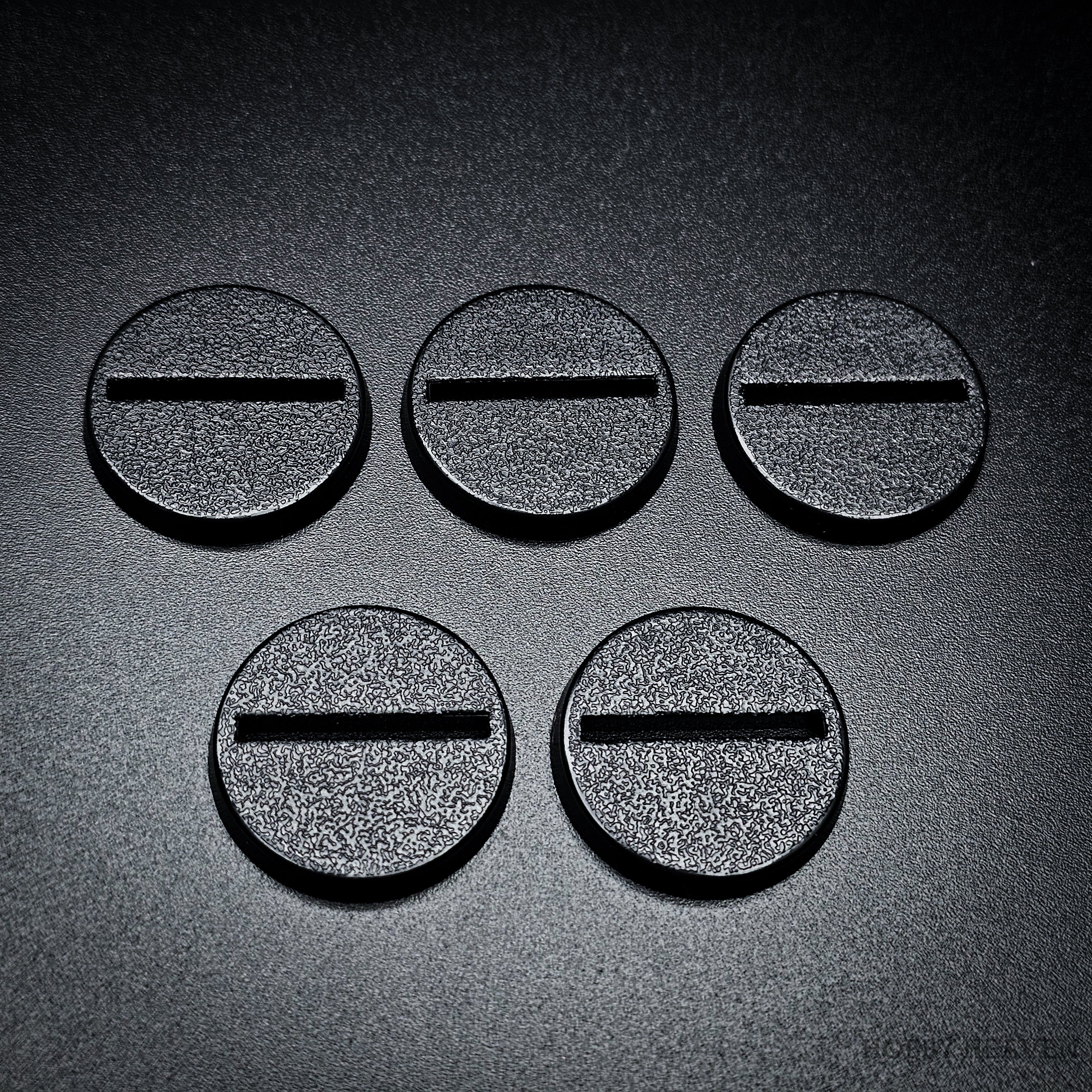 25mm Round Slotted Bases for Wargaming Miniatures | Durable Plastic | Compatible with Popular Tabletop Games