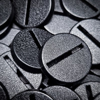 25mm Round Slotted Bases for Wargaming Miniatures | Durable Plastic | Compatible with Popular Tabletop Games
