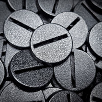 25mm Round Slotted Bases for Wargaming Miniatures | Durable Plastic | Compatible with Popular Tabletop Games
