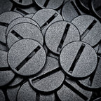 25mm Round Slotted Bases for Wargaming Miniatures | Durable Plastic | Compatible with Popular Tabletop Games