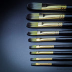 Rosemary & Co Evergreen Filbert brush heads size comparison lineup close-up - Hobby Heaven