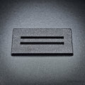 Single black 50x25mm rectangle slotted base, two parallel slots centred along the length