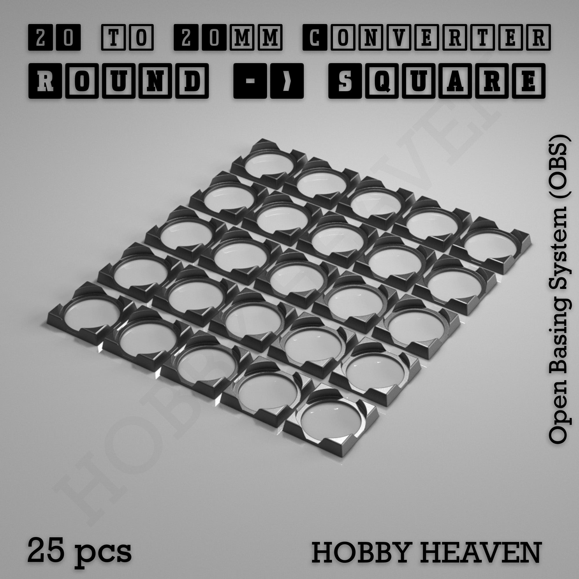 Round to Square Bases Shape and Size Converters 3d Print Full Range