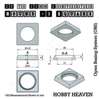 Round to Square Bases Shape and Size Converters 3d Print Full Range
