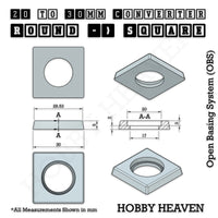 Round to Square Bases Shape and Size Converters 3d Print Full Range
