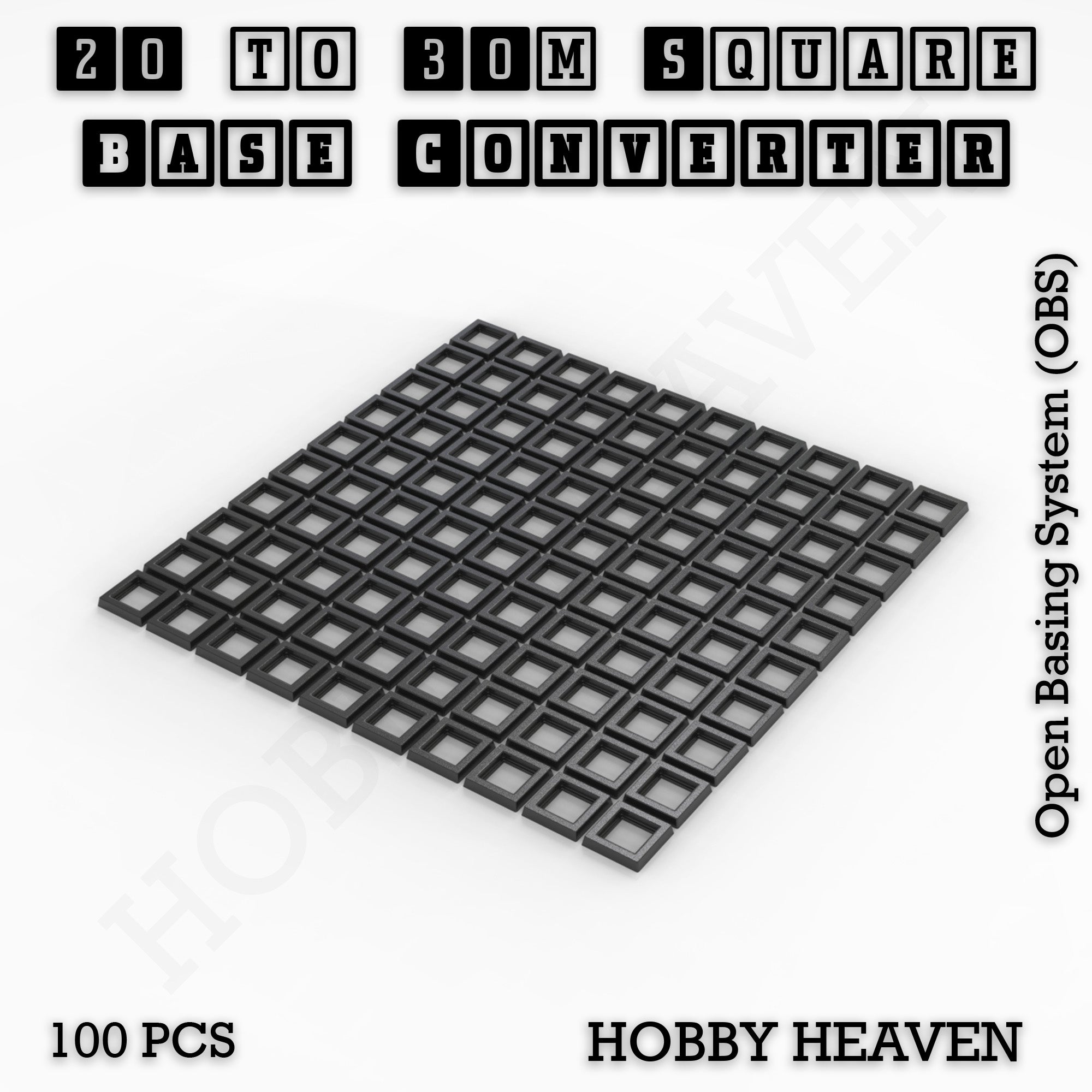 Square to Square Bases Size Converters 3d Print Full Range