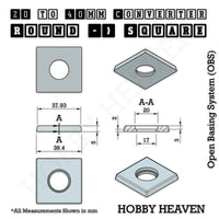 Round to Square Bases Shape and Size Converters 3d Print Full Range
