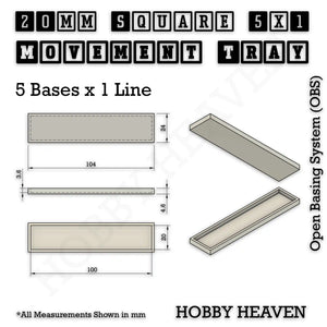 Square and Rectangle Movement Trays for Tabletop Games | Warhammer Compatible | Full Range