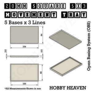 Square and Rectangle Movement Trays for Tabletop Games | Warhammer Compatible | Full Range