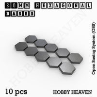 Hexagonal Bases 10mm to 200mm 3d Print Full Range Tabletop Games
