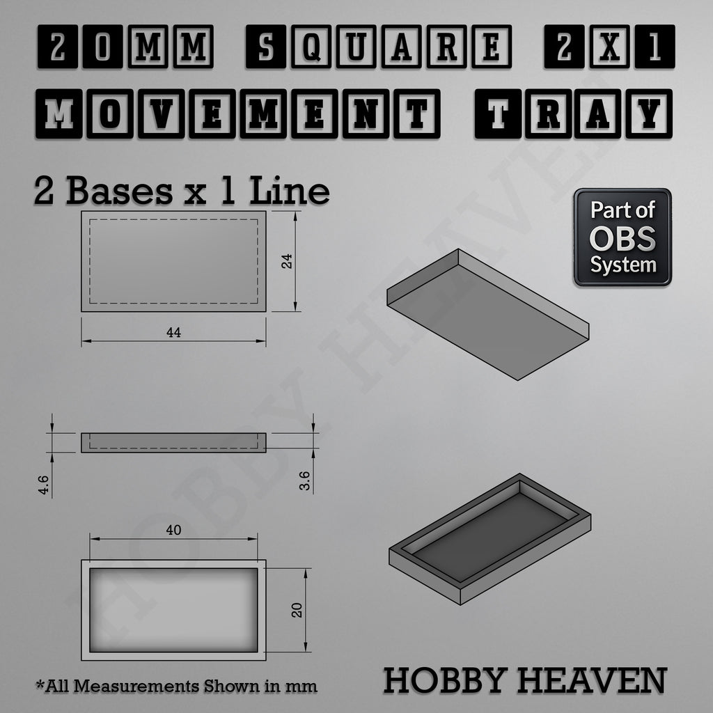 Square Movement Trays | OBS System | 20mm 25mm 30mm 40mm 50mm Bases