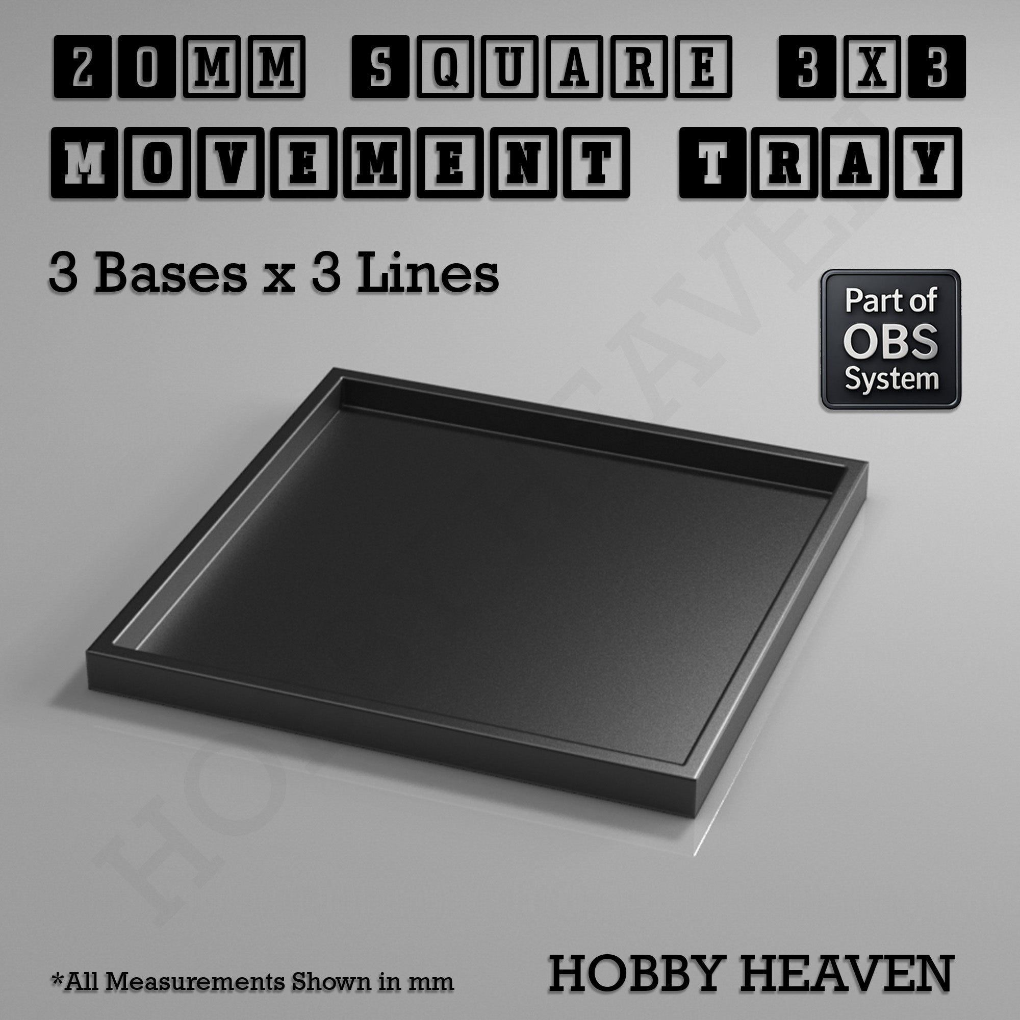 Square Movement Trays | OBS System | 20mm 25mm 30mm 40mm 50mm Bases