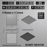 Square Movement Trays | OBS System | 20mm 25mm 30mm 40mm 50mm Bases
