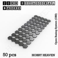 Hexagonal Bases 10mm to 200mm 3d Print Full Range Tabletop Games
