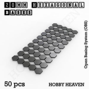 Hexagonal Bases 10mm to 200mm 3d Print Full Range Tabletop Games