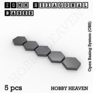 Hexagonal Bases 10mm to 200mm 3d Print Full Range Tabletop Games