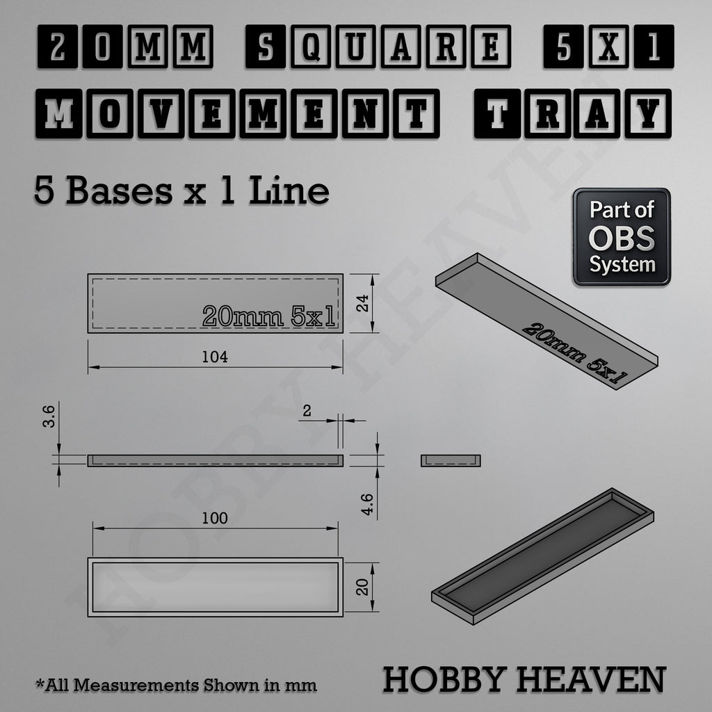 Square Movement Trays | OBS System | 20mm 25mm 30mm 40mm 50mm Bases