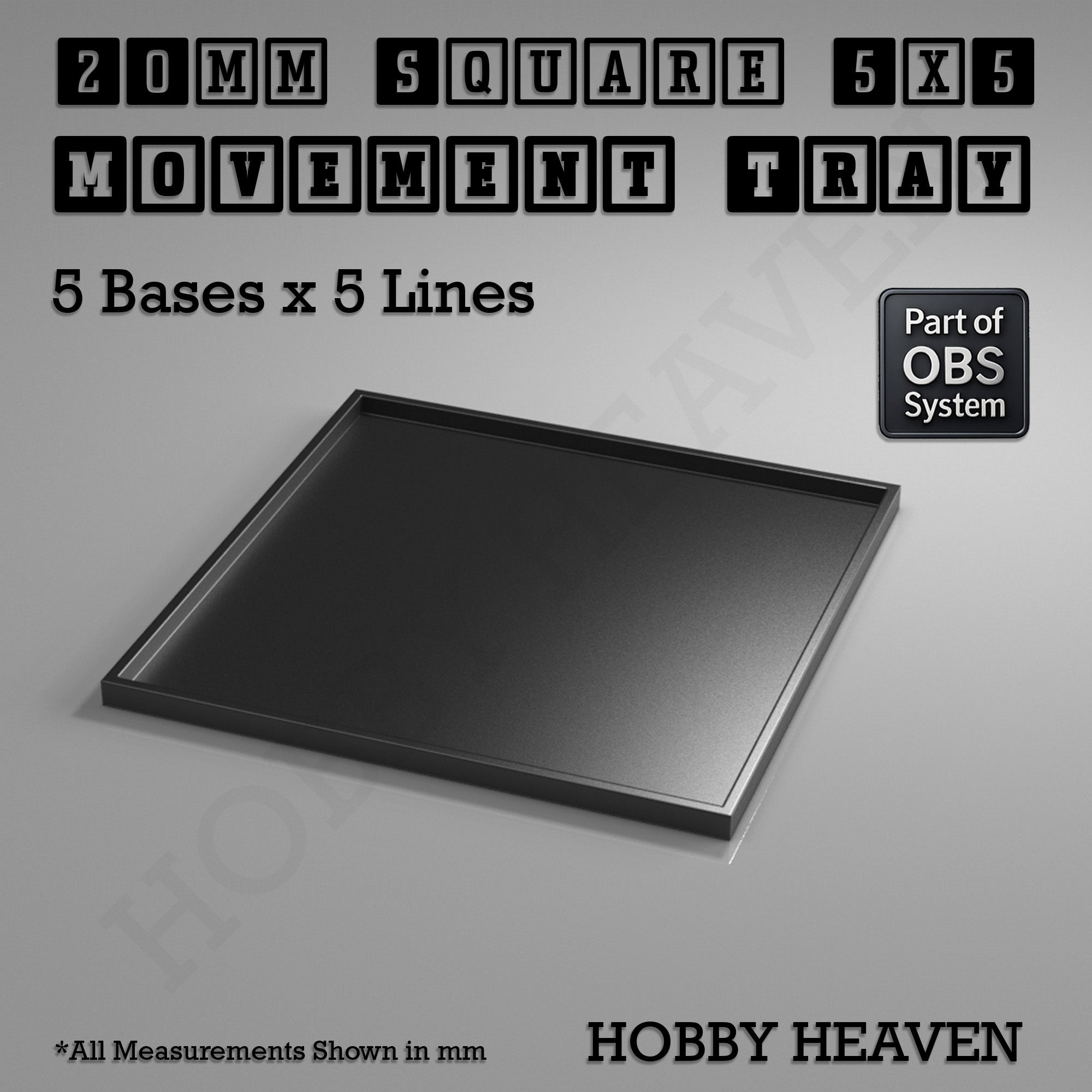 Square Movement Trays | OBS System | 20mm 25mm 30mm 40mm 50mm Bases