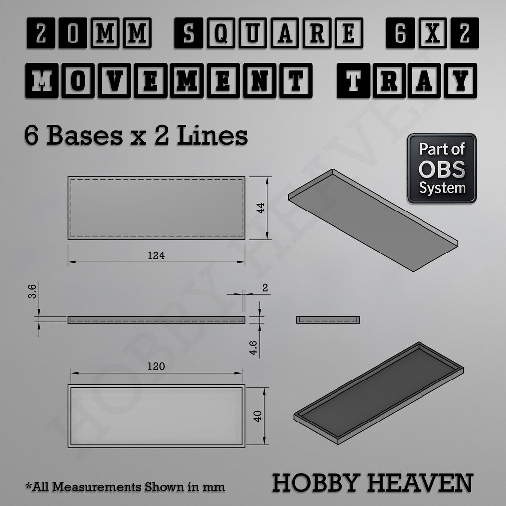 Square Movement Trays | OBS System | 20mm 25mm 30mm 40mm 50mm Bases