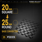 Square to Round Base Converters 3D Print Full Range