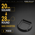 Square to Round Base Converters 3D Print Full Range