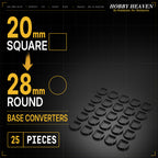 Square to Round Base Converters 3D Print Full Range