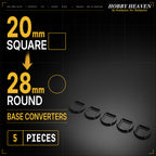 Square to Round Base Converters 3D Print Full Range