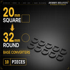 Square to Round Base Converters 3D Print Full Range