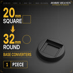 Square to Round Base Converters 3D Print Full Range