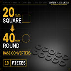Square to Round Base Converters 3D Print Full Range