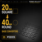 Square to Round Base Converters 3D Print Full Range