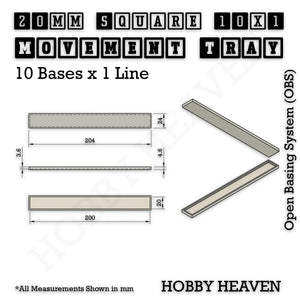 Square and Rectangle Movement Trays for Tabletop Games | Warhammer Compatible | Full Range