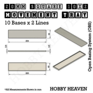 Square and Rectangle Movement Trays for Tabletop Games | Warhammer Compatible | Full Range