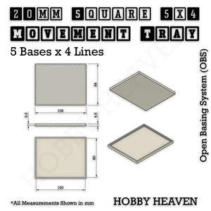 Square and Rectangle Movement Trays for Tabletop Games | Warhammer Compatible | Full Range