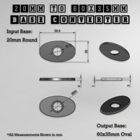 Round To Oval Bases Size Converters 3d Print Full Range