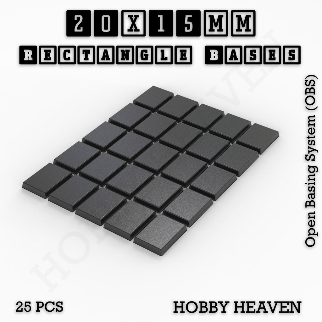 Rectangle Bases Range Sizes - 75x30mm to 125x40mm Medium Sizes 3d Print Full Range Tabletop Games