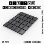 Rectangle Bases Range Sizes - 75x30mm to 125x40mm Medium Sizes 3d Print Full Range Tabletop Games