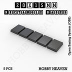 Rectangle Bases Range Sizes - 75x30mm to 125x40mm Medium Sizes 3d Print Full Range Tabletop Games