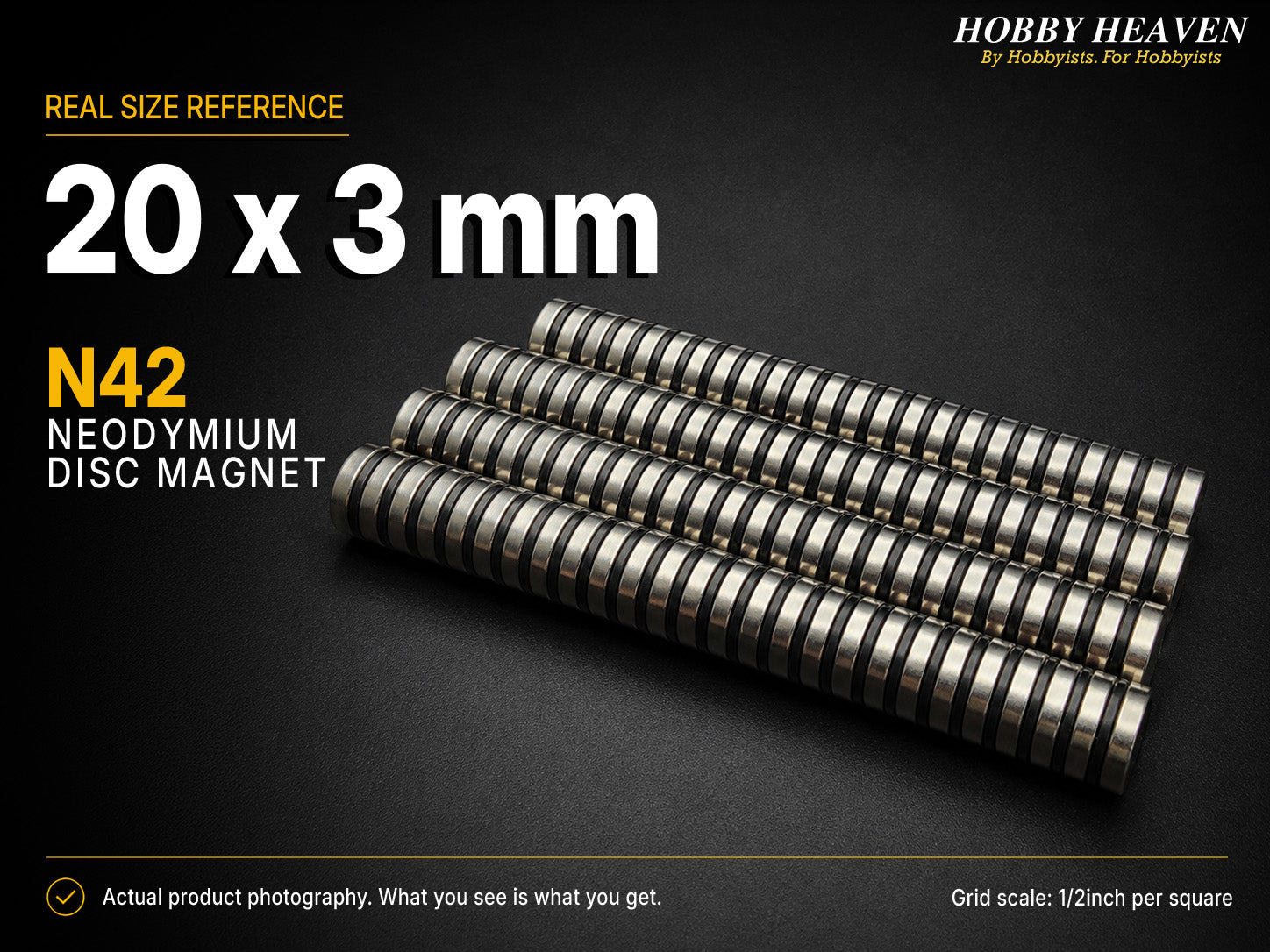 20mm x 3mm N42 Neodymium Disc Magnets