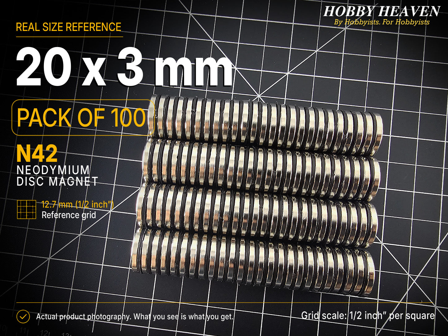 20mm x 3mm N42 Neodymium Disc Magnets