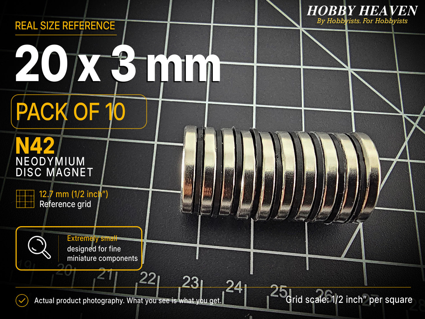 20mm x 3mm N42 Neodymium Disc Magnets