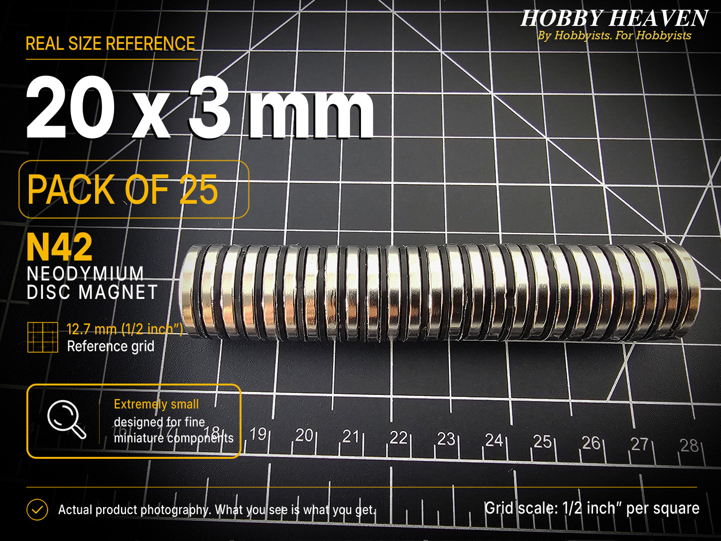 20mm x 3mm N42 Neodymium Disc Magnets